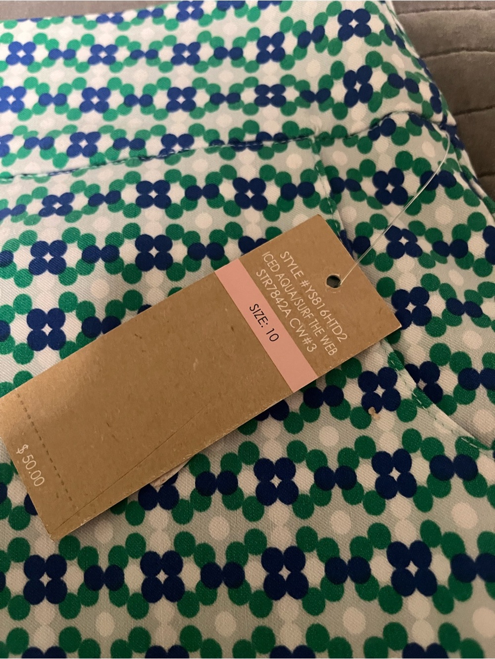Green & Navy Floral Dot Skort